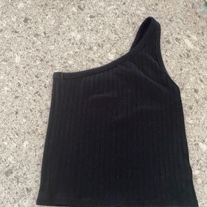 black, one strapped tank top